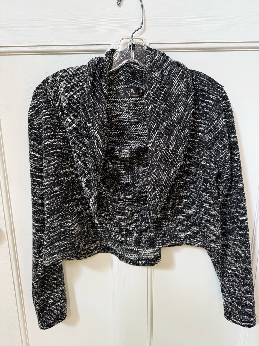 Sympli Black & White Marled Off-the-Shoulder Top